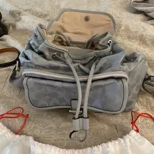 Coach | Bags | Coach Graysilver Back Pack With Dust Bag  display picture 1
